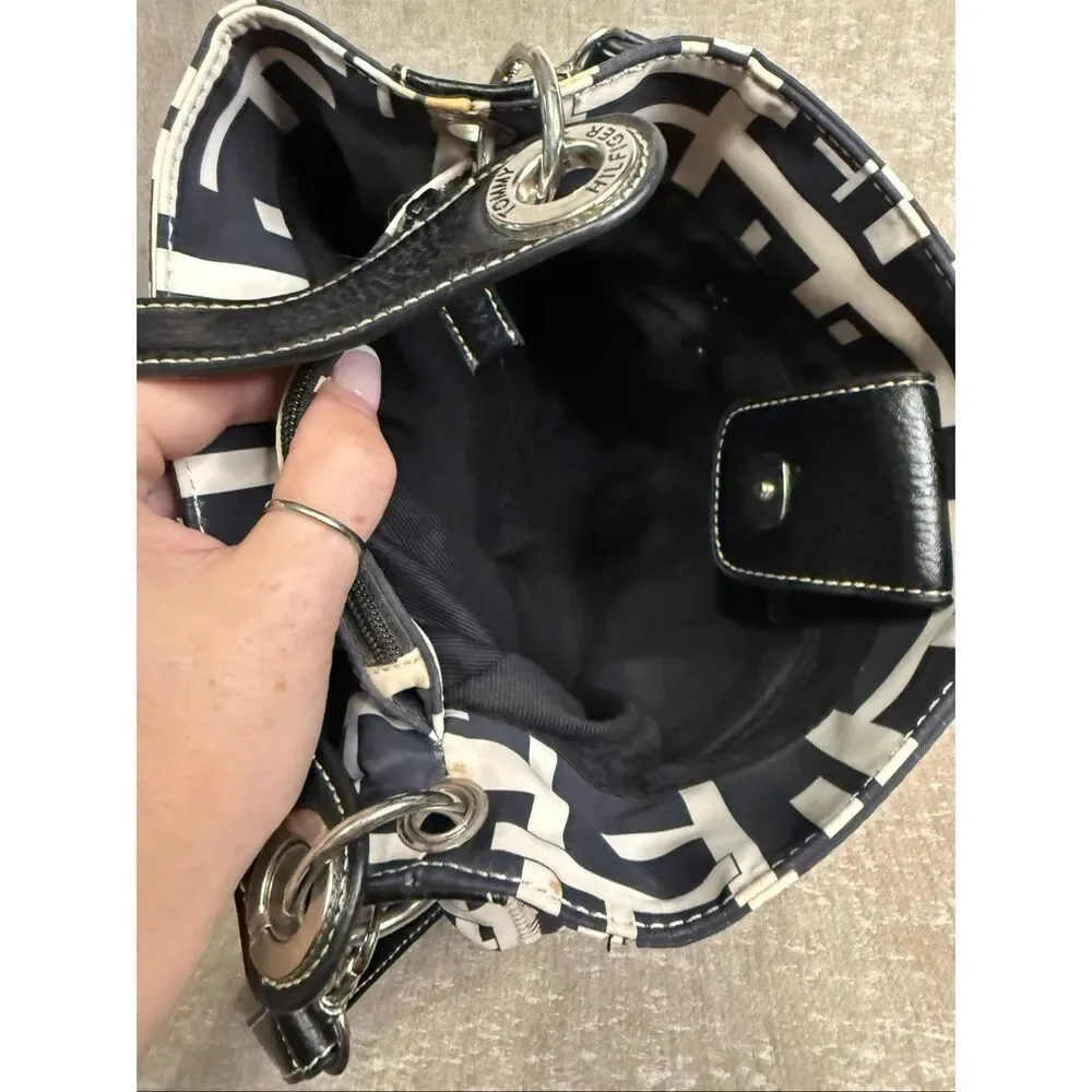 Tommy Hilfiger Women's Monogram Leather Canvas Crossbody Shoulder Bag Multicolor
